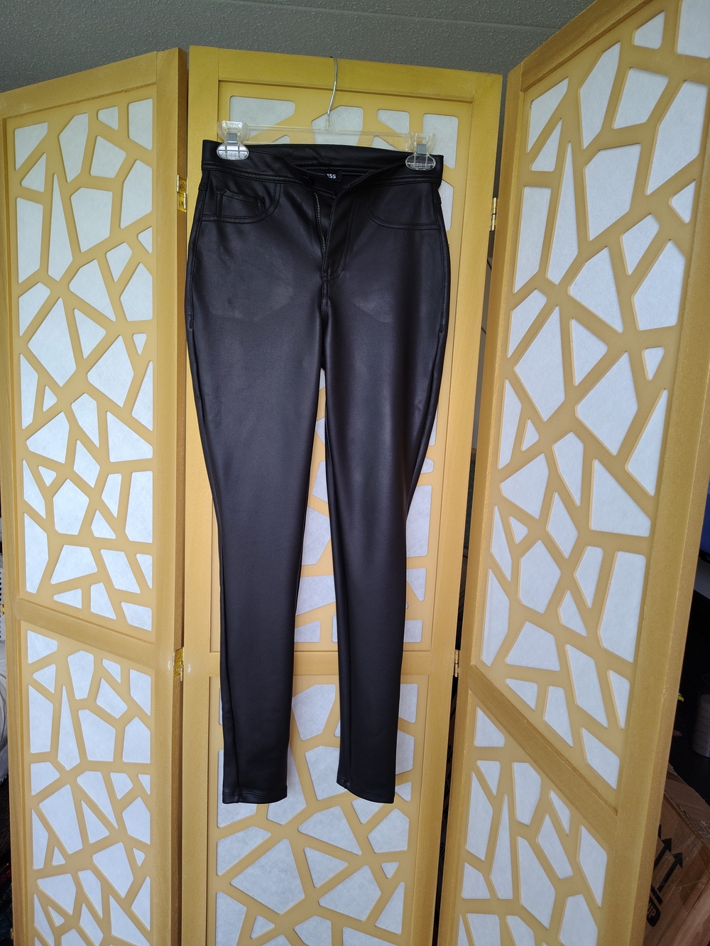Express Black Faux Leather Skinny Pants